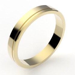 Alliance or Homme Joseph, liseré décalé - or 18 carats - 3,5 mm 2
