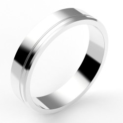 Alliance or Homme Jeremy, liseré décalé - or 18 carats - 4,5 mm