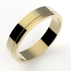 Alliance or Homme Jeremy, liseré décalé - or 18 carats - 4,5 mm 2
