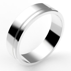 Alliance or Homme Jonas, liseré décalé - or 18 carats - 5,5 mm