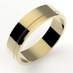 Alliance or Homme Jonas, liseré décalé - or 18 carats - 5,5 mm 2