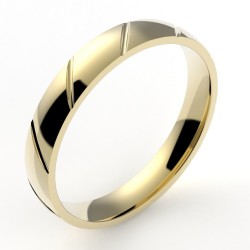 Alliance or Homme Louis, ruban avec un liseré en diagonale - or 18 carats - 3,5 mm 2