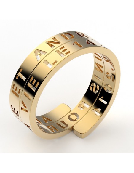 Alliance or Alex, texte enroulé personnalisable - or 18 carats - 9 mm