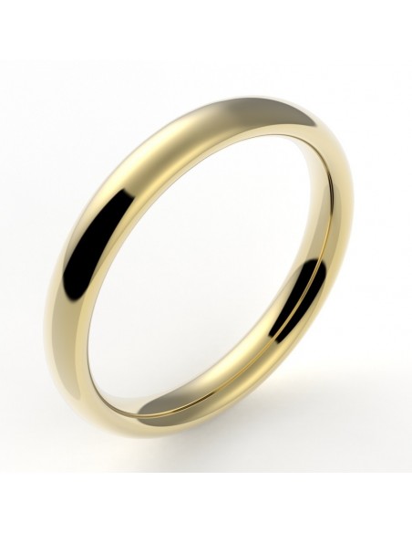 Alliance mariage bombée nombre d'or 3 mm - or 18 carats