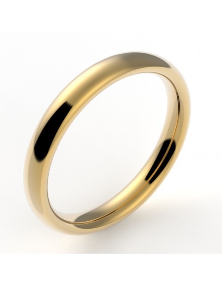 Alliance mariage bombée nombre d'or 3 mm - or 18 carats