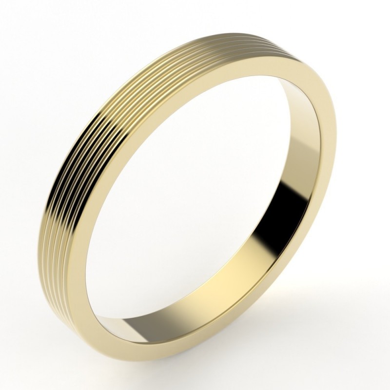 Alliance or Homme Maël.  Godrons multiples 3 mm - or 18 carats