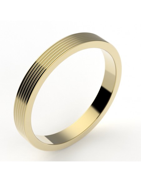 Alliance or Homme Maël.  Godrons multiples 3 mm - or 18 carats