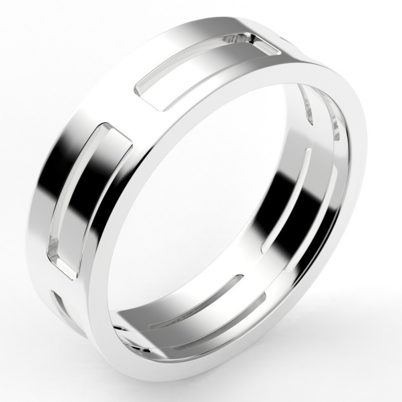 Alliance homme mariage style contemporain jonc plat 6 mm - or 18 carats